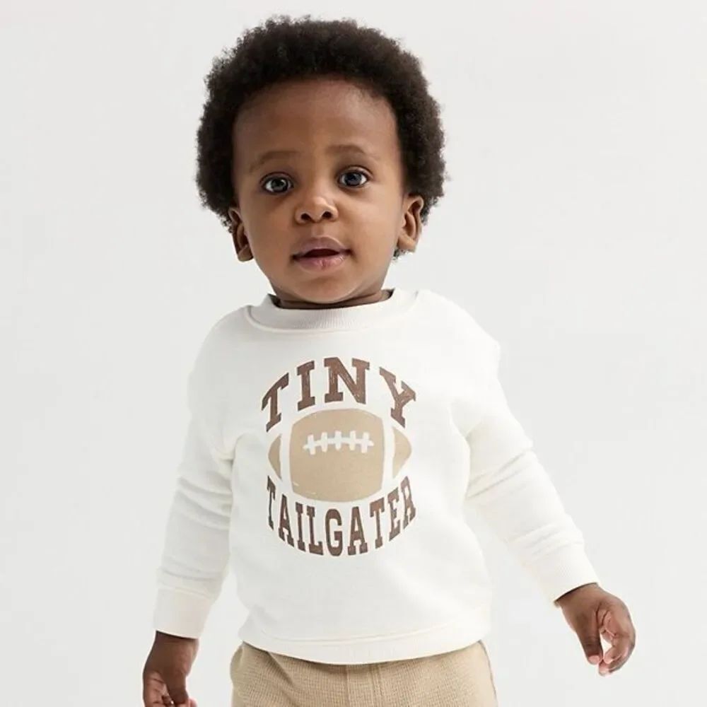 Jumping Beans Baby Tiny Tailgater Football Fleece Crewneck Sweatshirt 18M